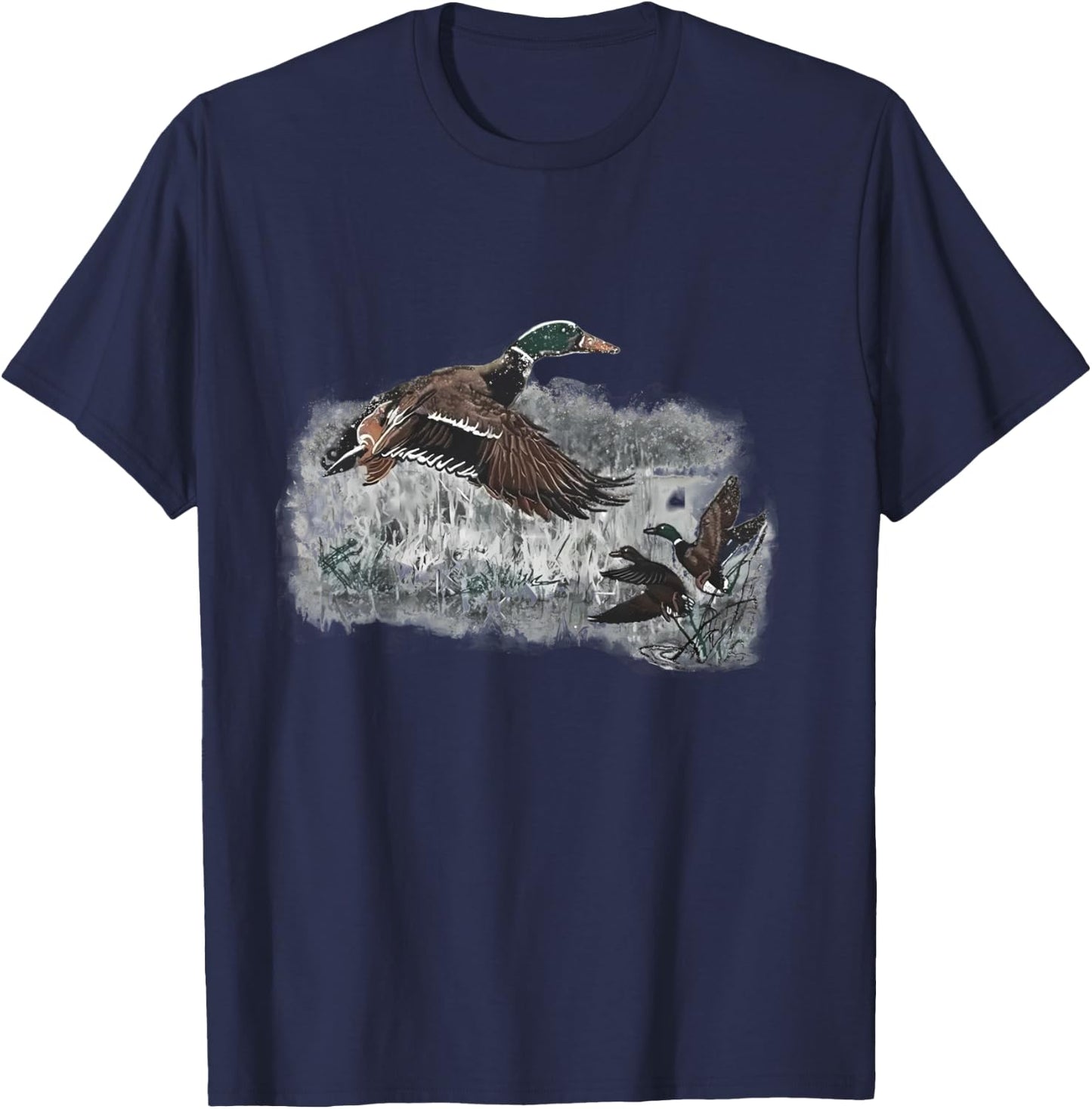 Vintage Mallard Duck Waterfowl Hunting Cozy Season Winter T-Shirt - T-Shirt | Navy
