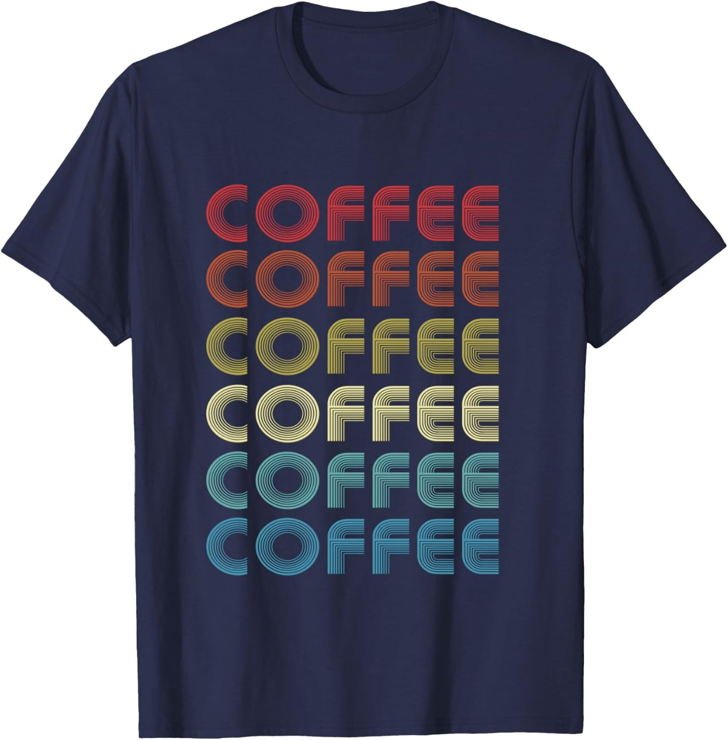 Coffee Shirts Trendy Graphic Coffee Coffee Print T-Shirt - T-Shirt | Navy