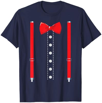 Ring Bearer Costume Shirt Boys Kids Funny Suspenders Bow Tie T-Shirt - T-Shirt | Navy