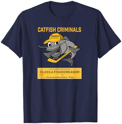 Catfish Criminals SMASHVILLE hockey T-Shirt - T-Shirt | Navy