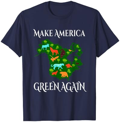 Make America Green Again Climate Change Awareness 4th July T-Shirt - T-Shirt | Navy