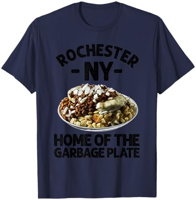 Funny Rochester NY Garbage Plate Gift Cool New York Food Pun T-Shirt - T-Shirt | Navy