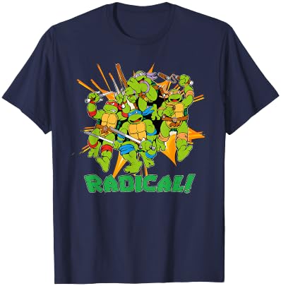Leo, Donnie, Mikey & Raph - Radical! T-Shirt - T-Shirt | Navy