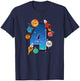 Boys 4th Birthday Party Outfit 4 Years Old Space Planets T-Shirt - T-Shirt | Navy