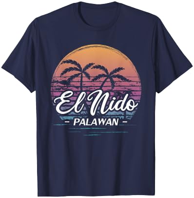 Vintage Philippines Vacation Travel Asia El Nido Palawan T-Shirt - T-Shirt | Navy