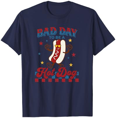 Funny Bad Day to Be a Hotdog 4th of July Independence Day T-Shirt - T-Shirt | Navy