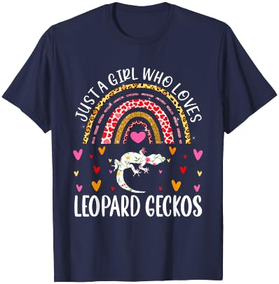 Just A Girl Who Loves Leopard Geckos Rainbow Leopard Gecko T-Shirt - T-Shirt | Navy