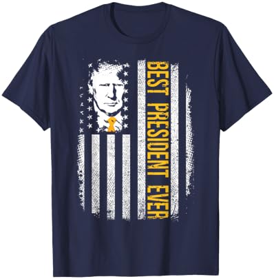 Trump American Flag Donald Trump Best President Ever T-Shirt - T-Shirt | Navy