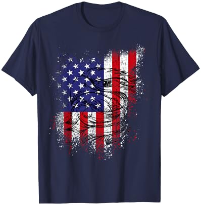 US Flag & Eagle 4th of July Shirt Patriotic Flag Distressed T-Shirt - T-Shirt | Navy