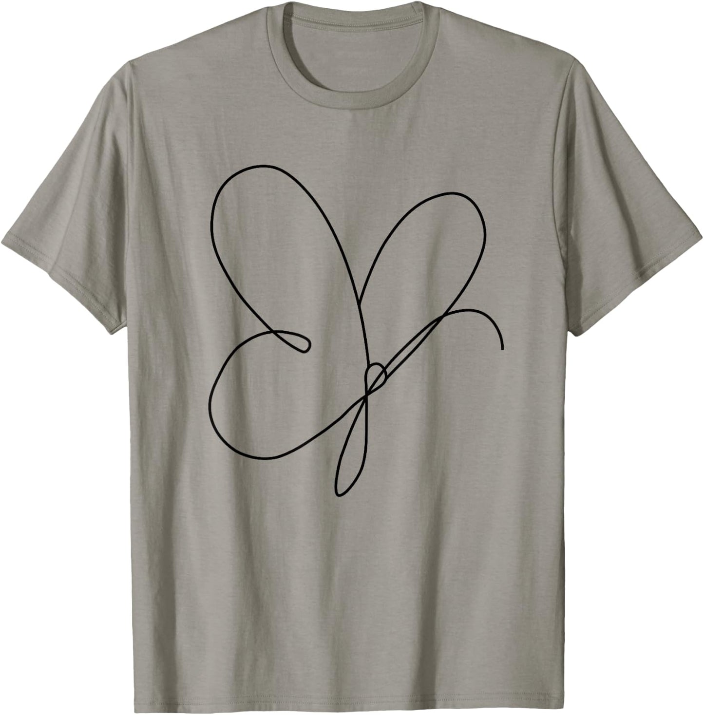 Butterfly Line Art Abstract Minimalist Butterfly Lover T-Shirt - T-Shirt | Sand