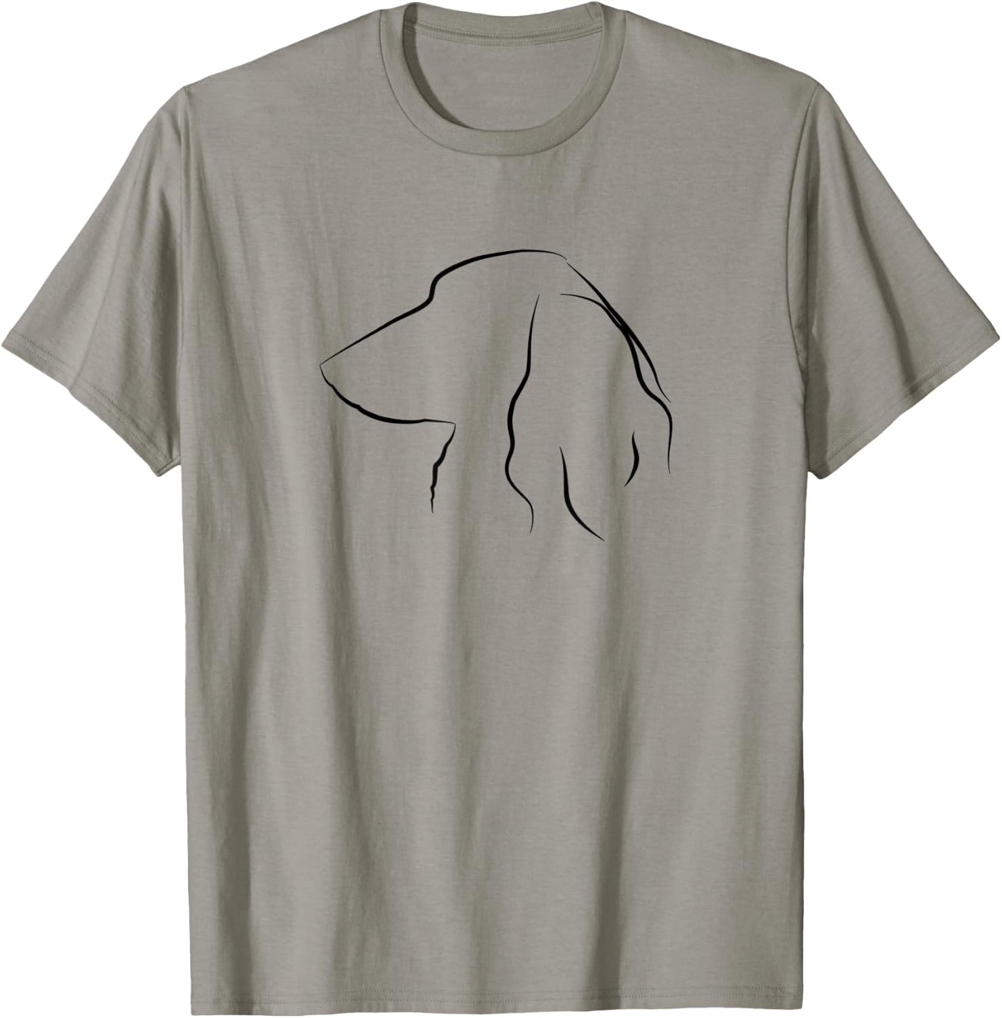 Long Haired Dachshund Line Art Black Sausage Dog Gift Daxie T-Shirt - T-Shirt | Sand