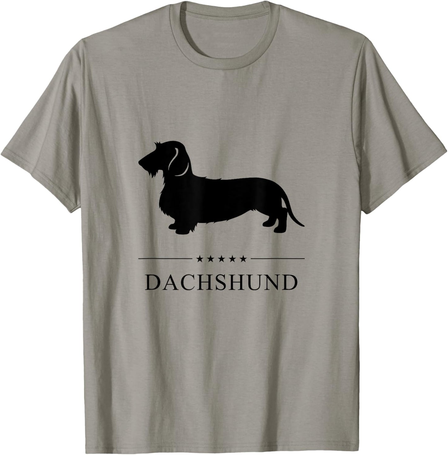 Wirehaired Dachshund Dog Black Silhouette T-Shirt - T-Shirt | Sand