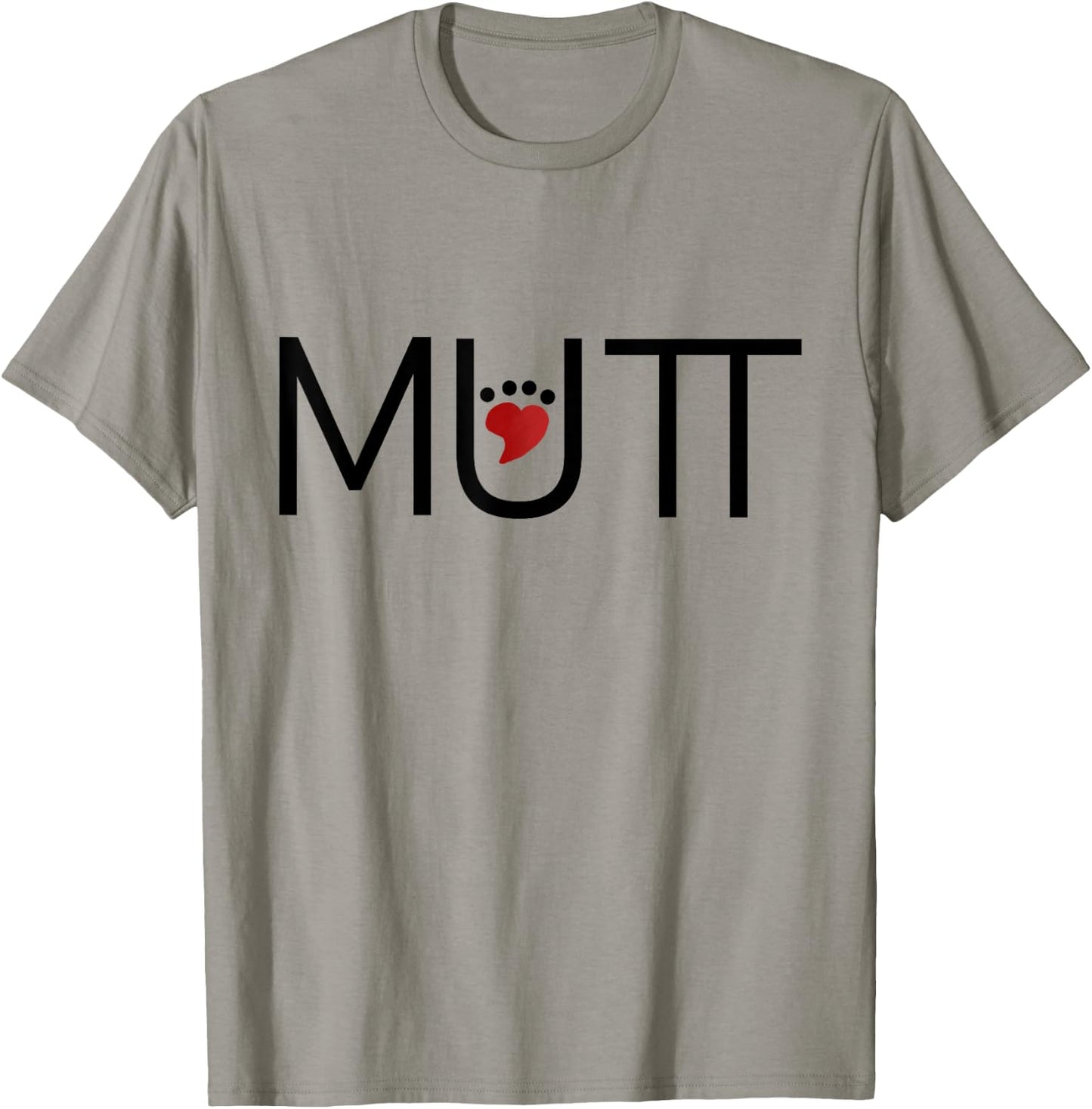 Mutt With Heart Paw Print. Don't Shop, Adopt. Mutt Love T-Shirt - T-Shirt | Sand
