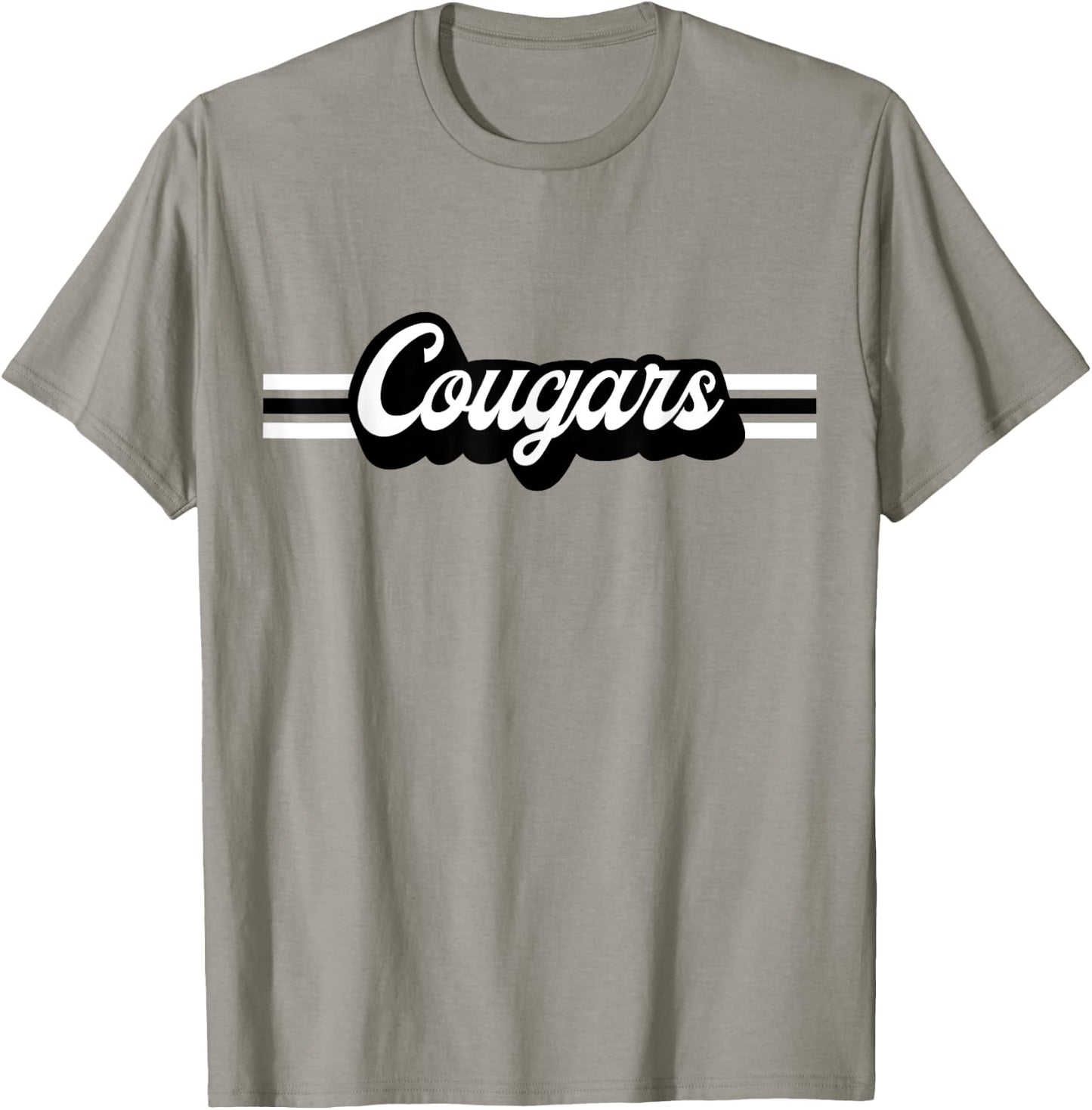 Retro Cougars Mascot, School Spirit, Cougar Sports T-Shirt - T-Shirt | Sand