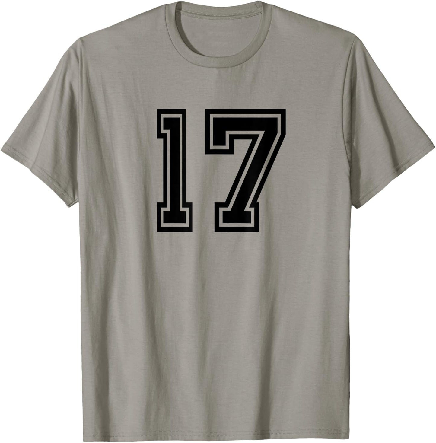 Number #17 Sports Jersey Birthday Age Favorite Lucky Number T-Shirt - T-Shirt | Sand