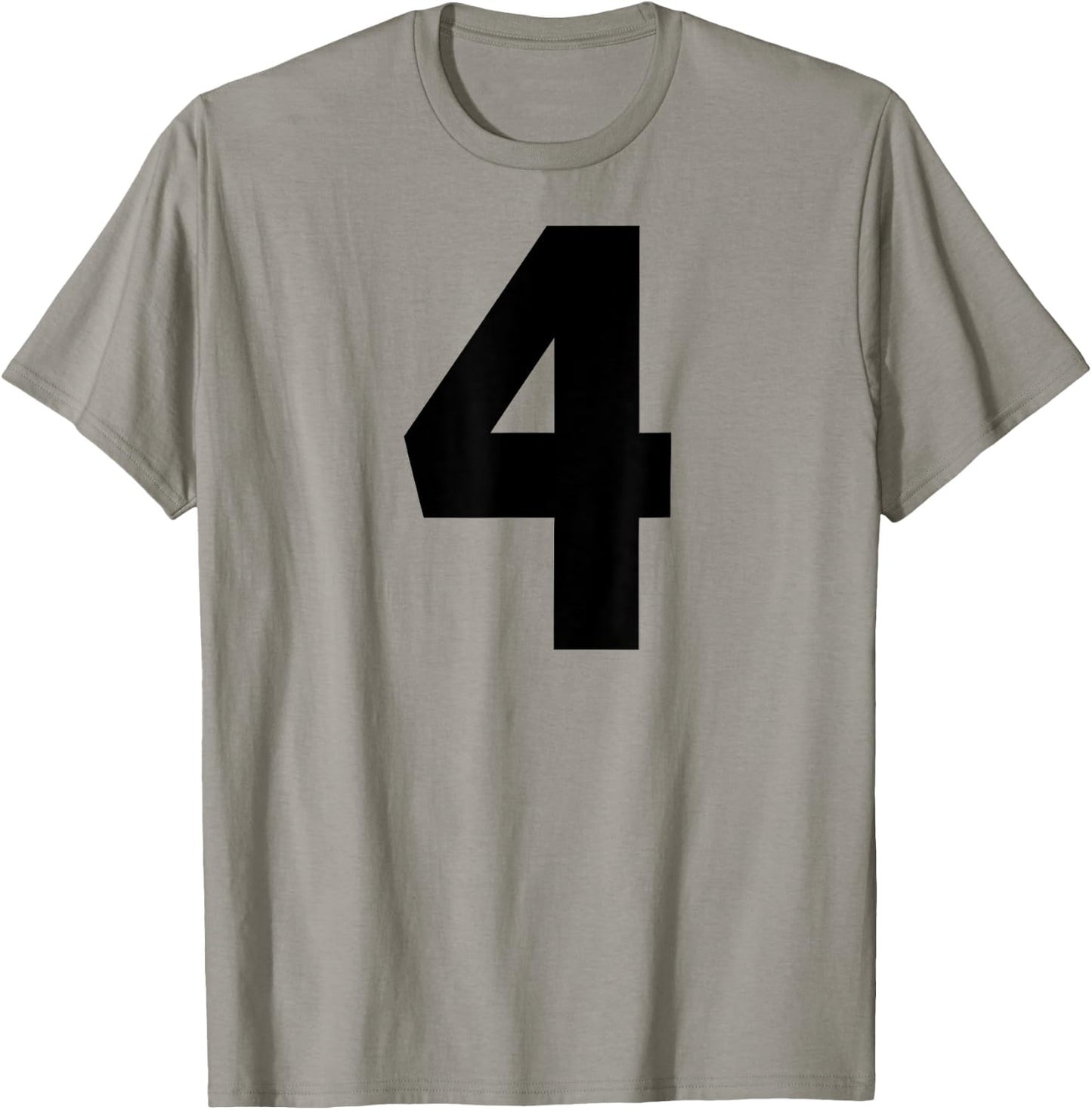 Number #4 Black Number T-Shirt - T-Shirt | Sand