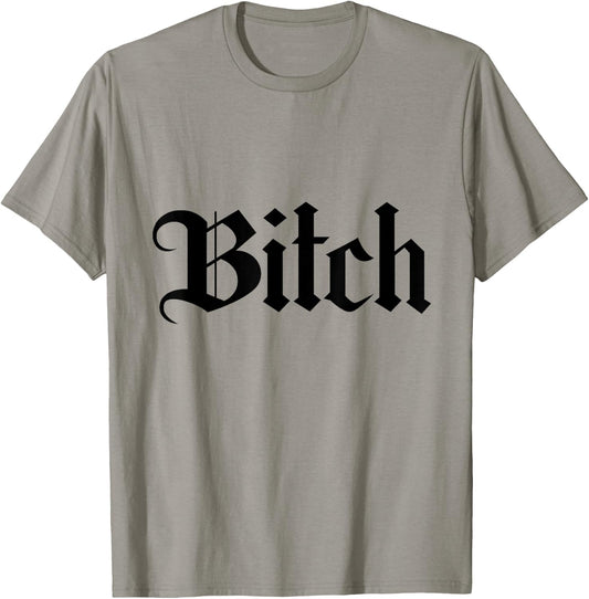 Offensive Vulgar Aesthetic BITCH Edgy Pink E-girl E-boy T-Shirt - T-Shirt | Sand