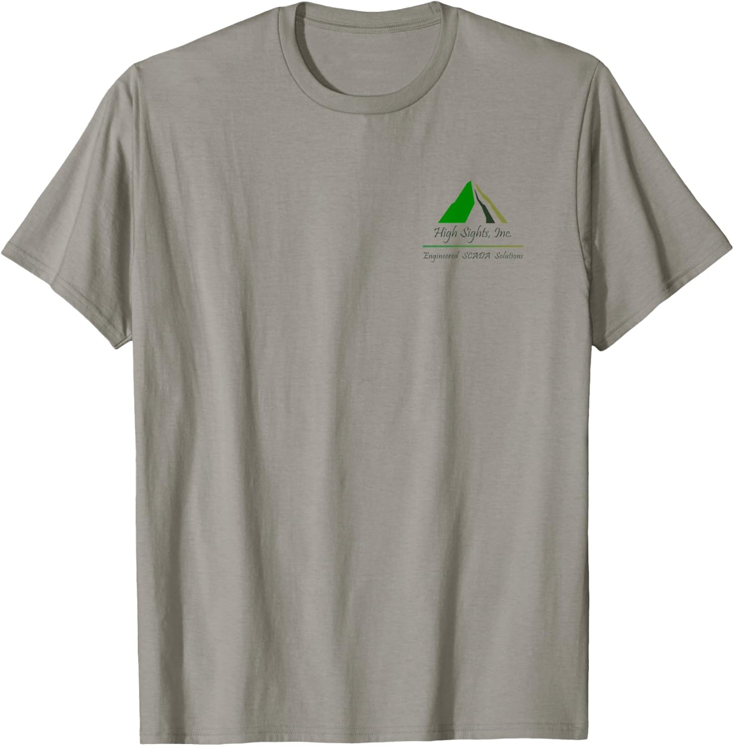 High Sights Inc. Engineered Scada Solutions Logo Design T-Shirt - T-Shirt | Sand