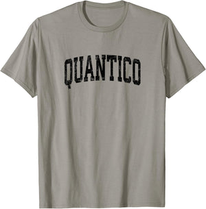 Quantico Virginia VA Vintage Athletic Sports Black Design T-Shirt - T-Shirt | Sand
