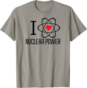 I Love Nuclear Power | Nuclear Energy, Heart, Atom, Climate T-Shirt - T-Shirt | Sand