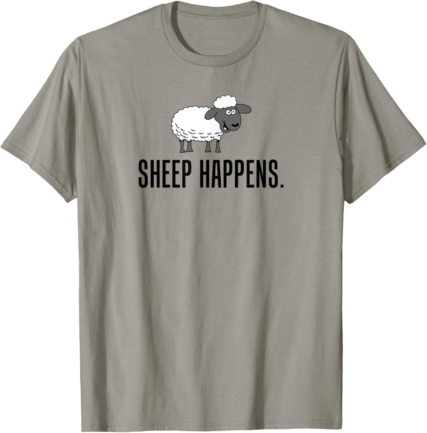 Sheep Happens Funny Lamb Pun T-Shirt - T-Shirt | Sand