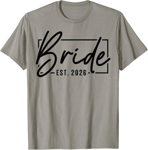Bride Est. 2026 Just Married Couple Wedding Honeymoon T-Shirt - T-Shirt | Sand