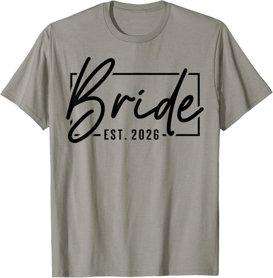 Bride Est. 2026 Just Married Couple Wedding Honeymoon T-Shirt - T-Shirt | Sand