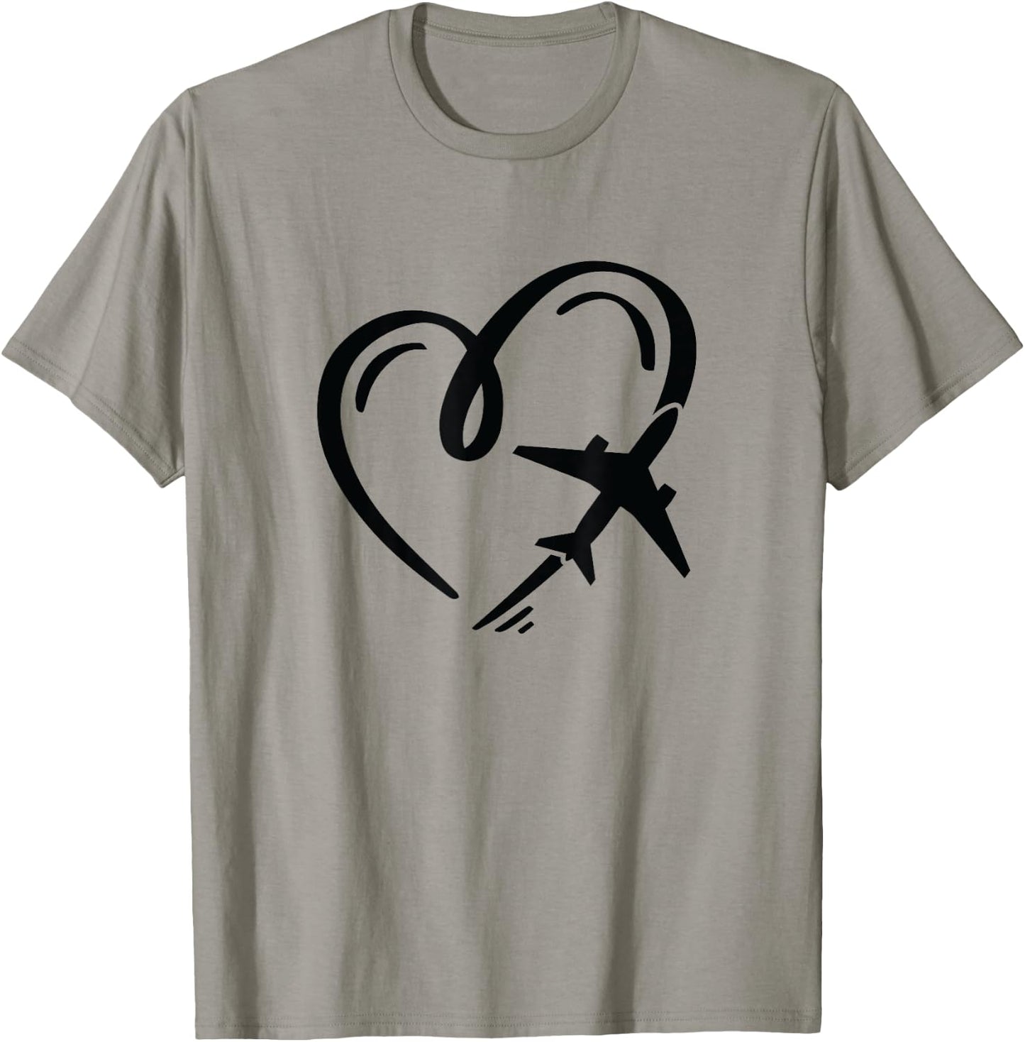 Love for travel heart airplane T-Shirt - T-Shirt | Sand