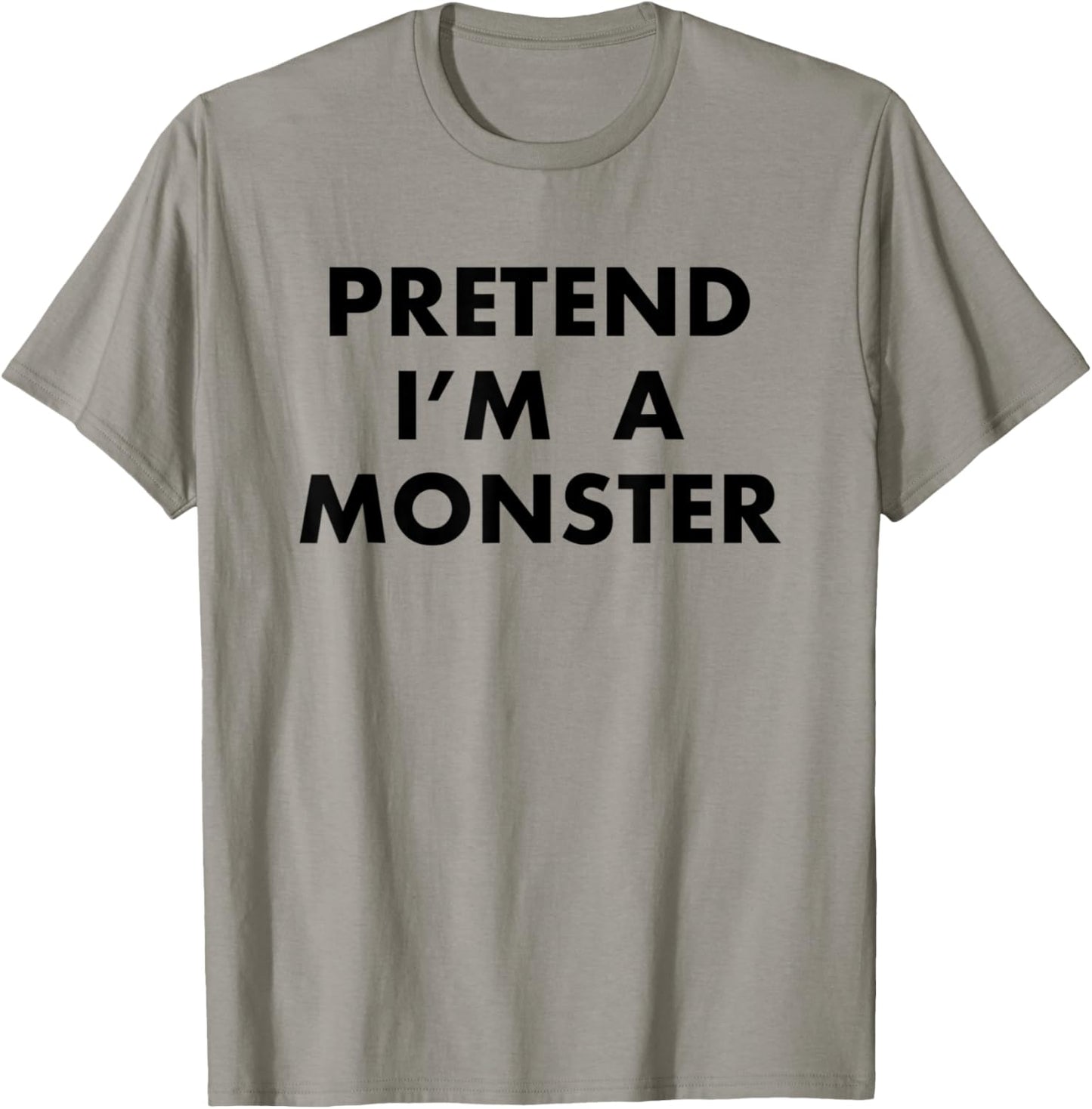 Funny Pretend I'm A Monster Lazy Halloween Costume Gift T-Shirt - T-Shirt | Sand