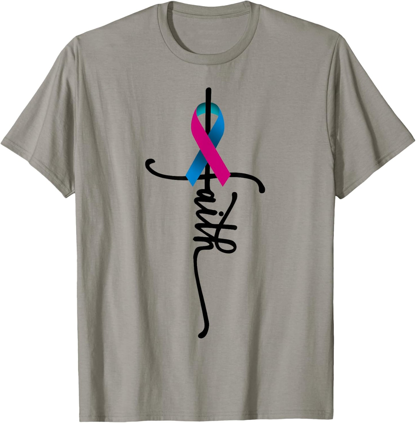 Thyroid Cancer Faith Thyroid Cancer Awareness Support T-Shirt - T-Shirt | Sand