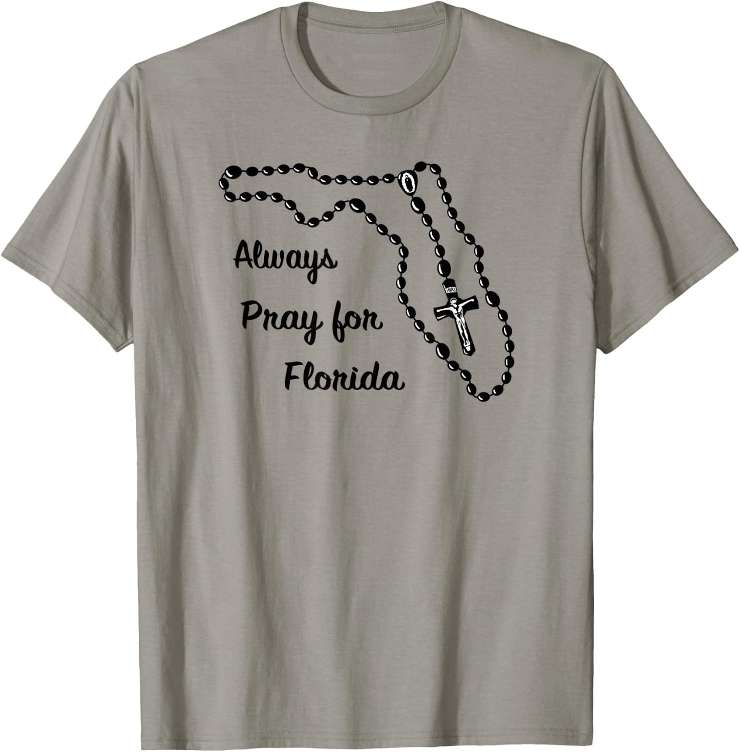 Florida State Map Catholic Rosary T-Shirt - T-Shirt | Sand