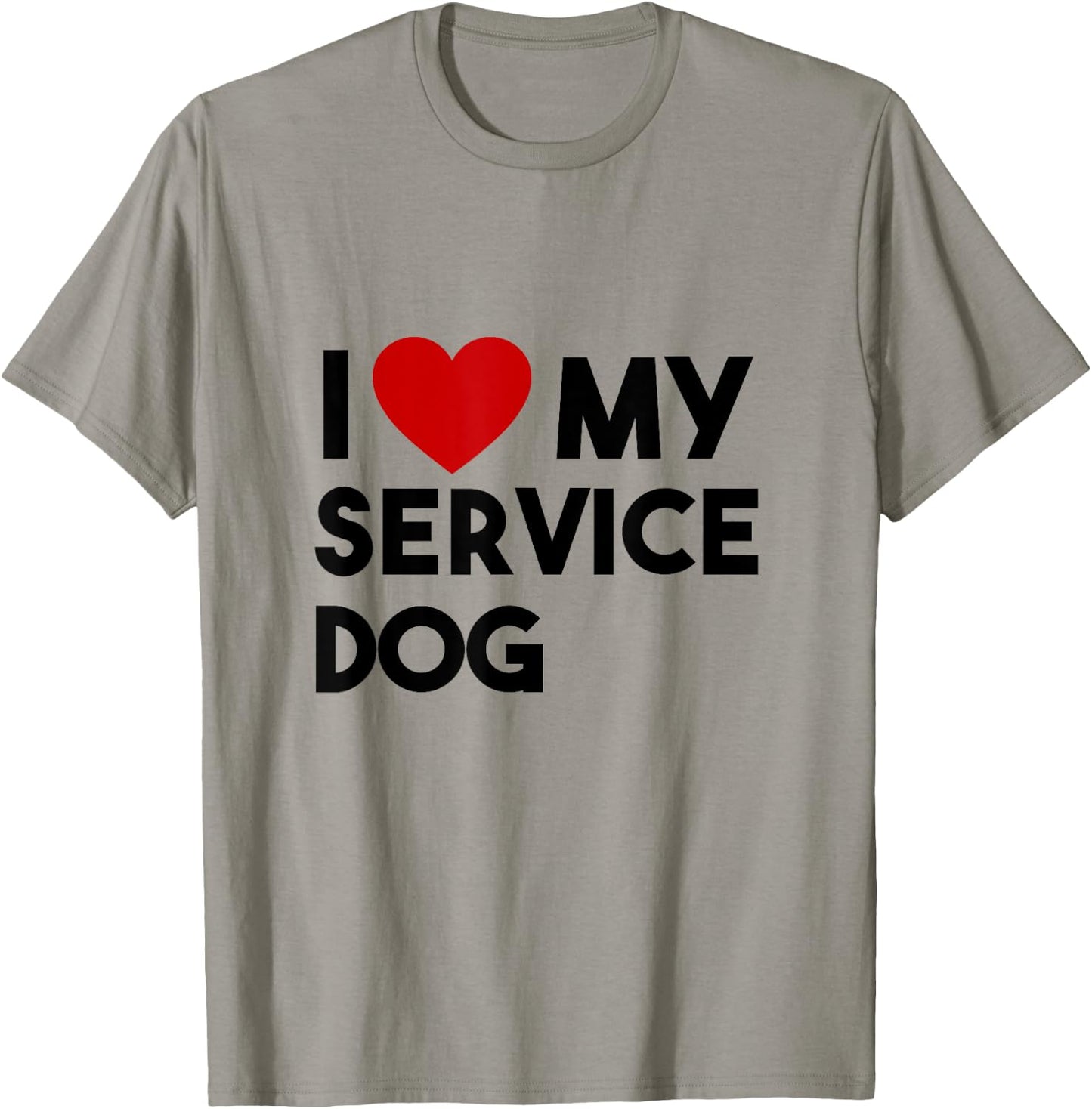 I Love Service Dog Funny Emotional Support Human Dog Mom Paw T-Shirt - T-Shirt | Sand