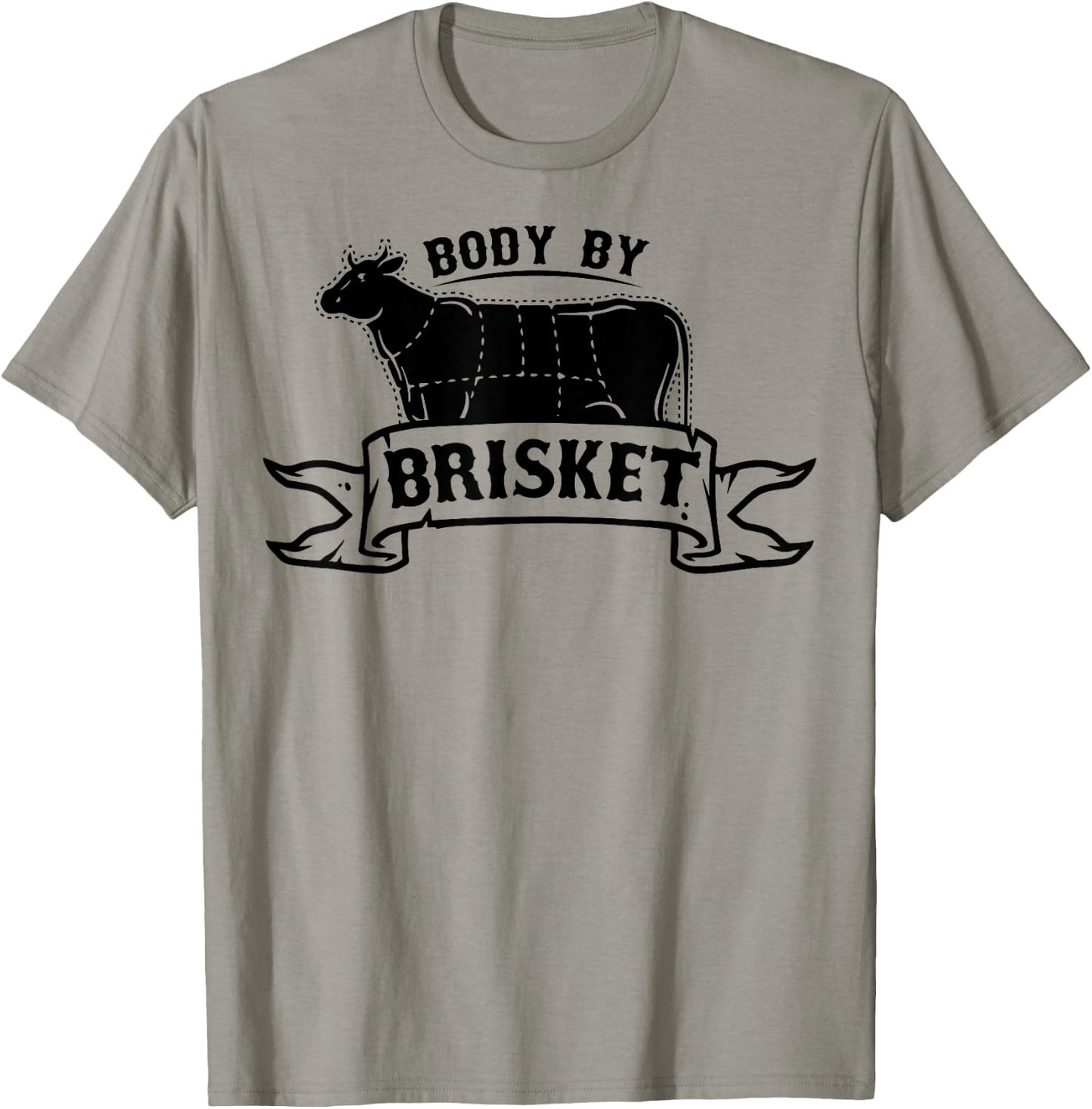 Body By Brisket Shirt Barbecue Grill Or Grilling Gift T-Shirt - T-Shirt | Sand