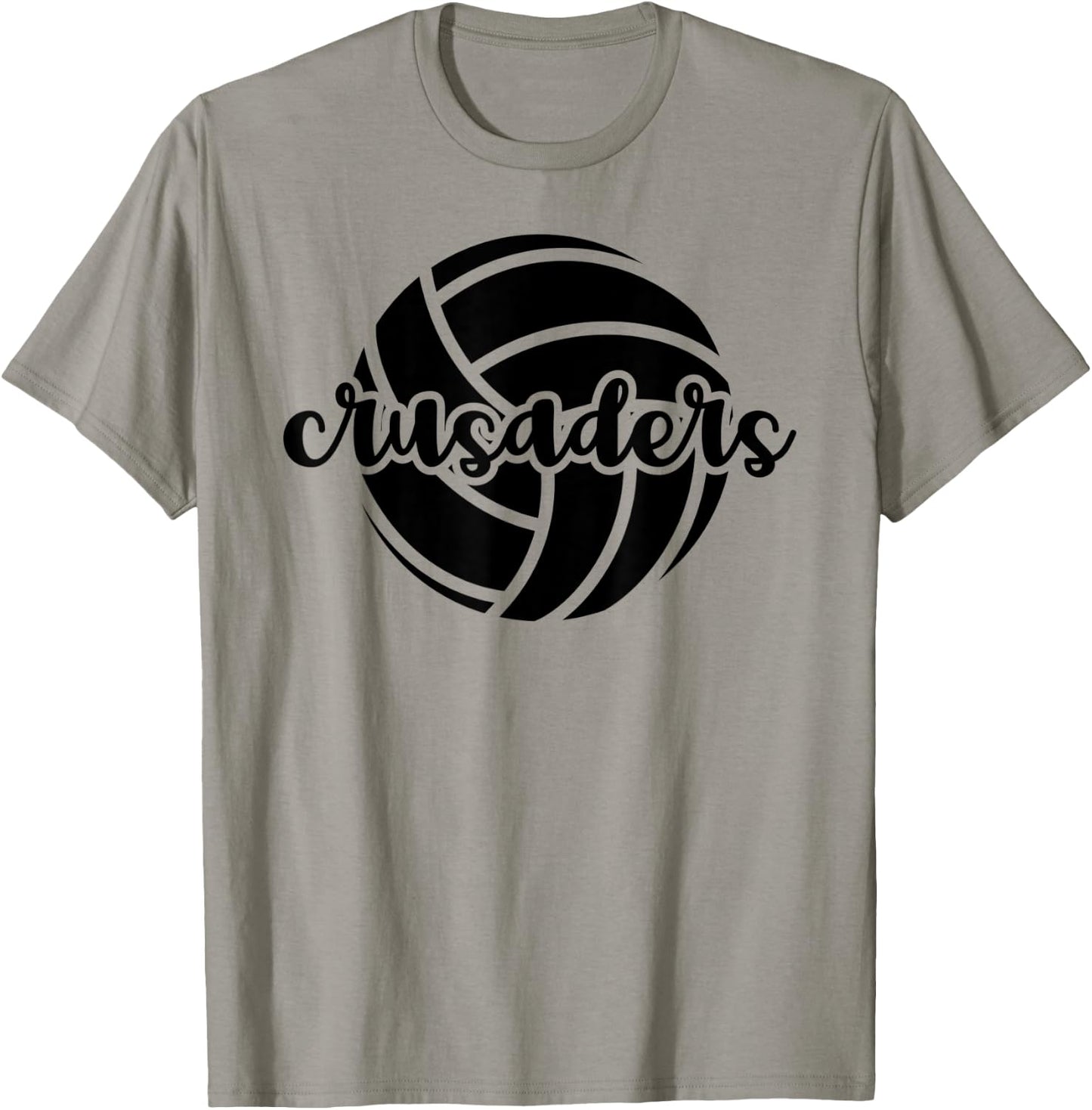 Crusaders Volleyball Team Mascot School Spirit Game Night T-Shirt - T-Shirt | Sand