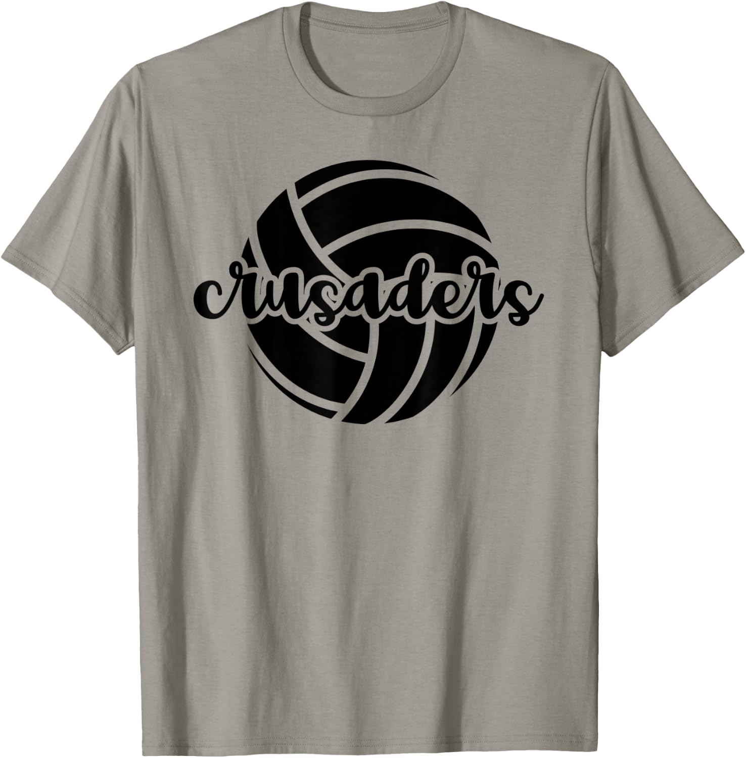 Crusaders Volleyball Team Mascot School Spirit Game Night T-Shirt - T-Shirt | Sand