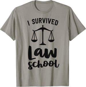 I Survived Law School Graduation Party Gift Lawyer Attorney T-Shirt - T-Shirt | Sand