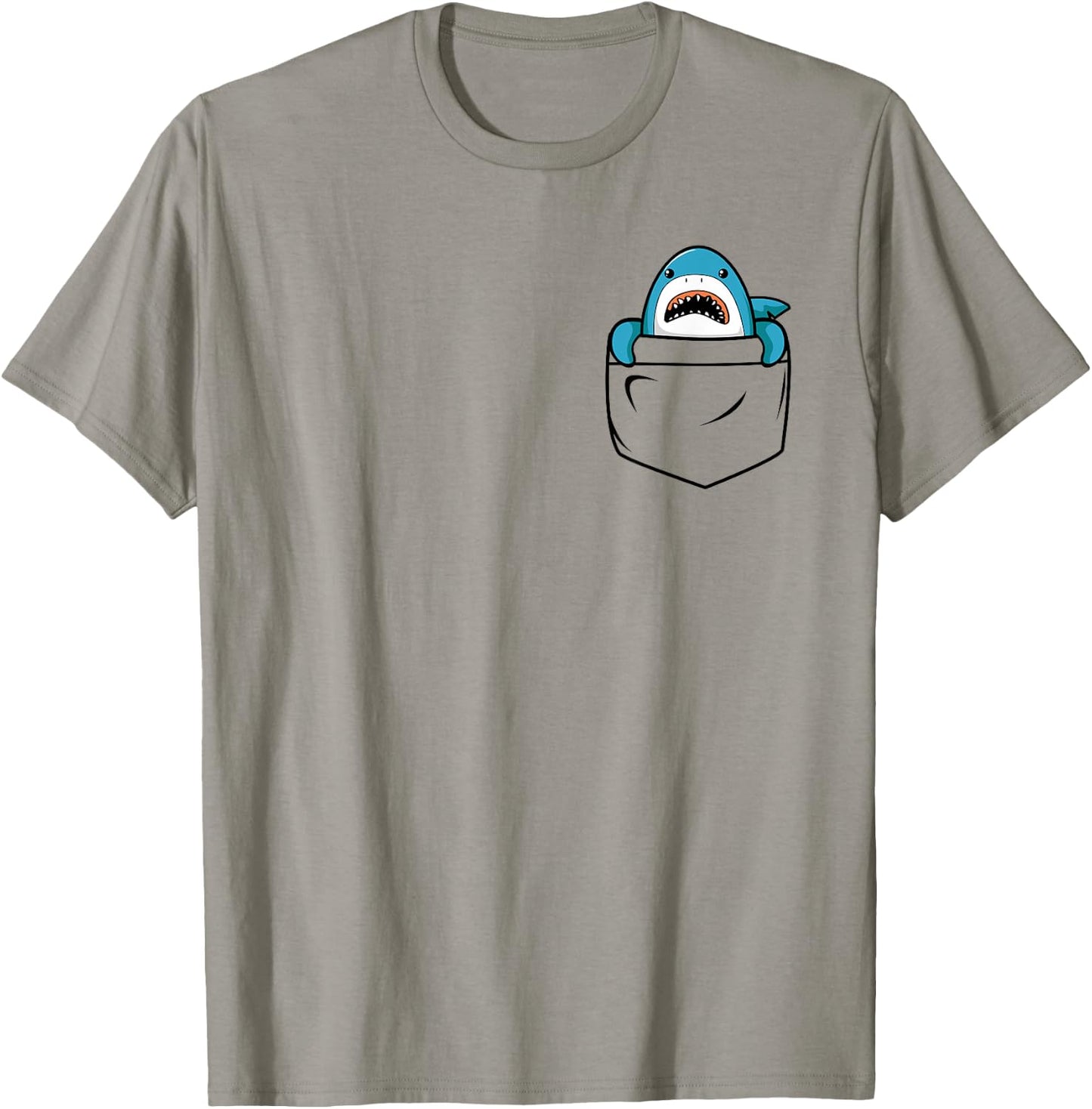 Shark in a Pocket Funny Ocean Vintage Cute Shark Lover T-Shirt - T-Shirt | Sand
