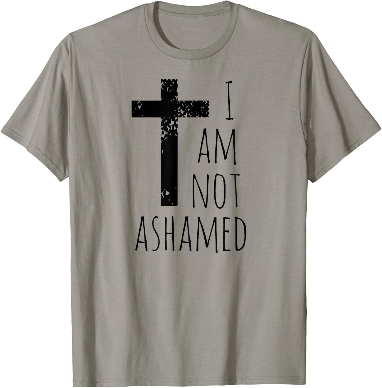 I am not ashamed - Big Red Cross - Gospel Christian Faith T-Shirt - T-Shirt | Sand