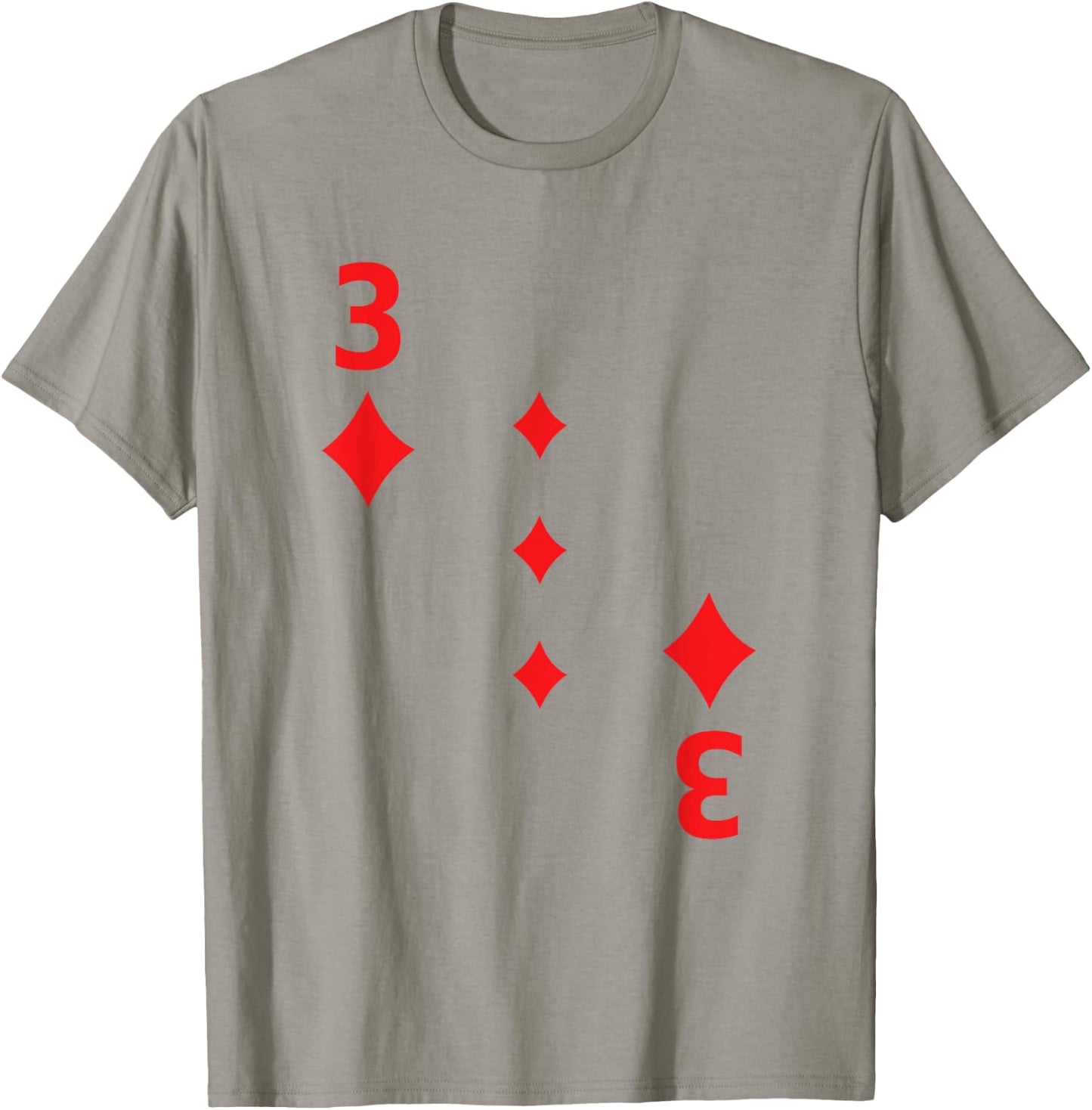 Three of Diamonds Shirt poker playing card Halloween T-Shirt - T-Shirt | Sand