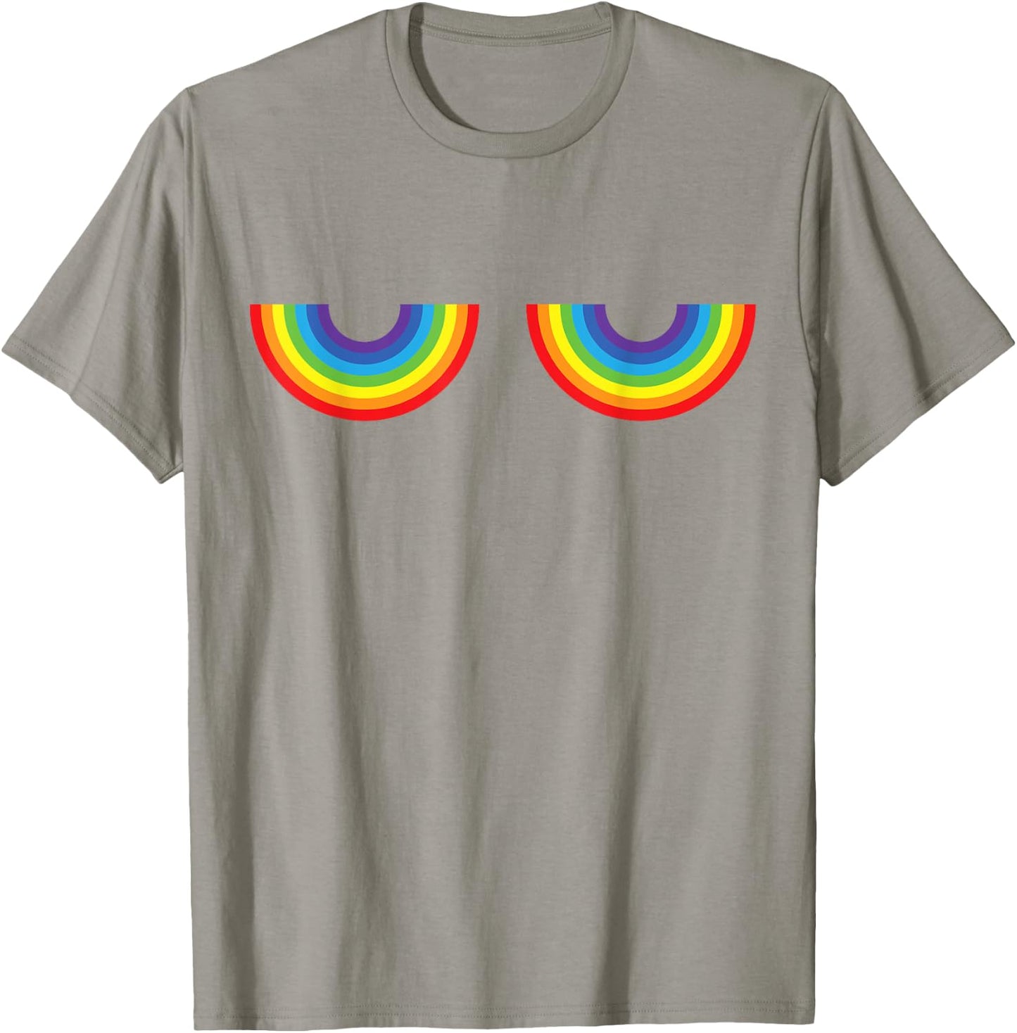 Support Gay Les Pride Rainbow Boobs T Shirt Gay Pride T-Shirt - T-Shirt | Sand