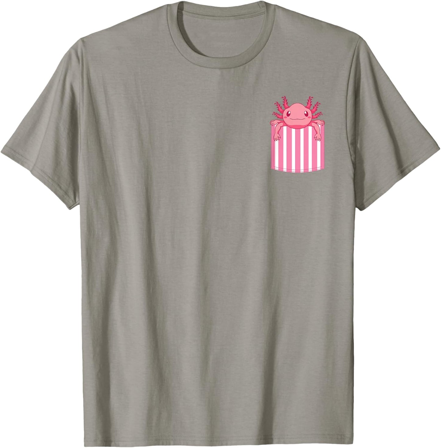 Mexican Amphibian Salamander Animal Lover Pocket Axolotl T-Shirt - T-Shirt | Sand