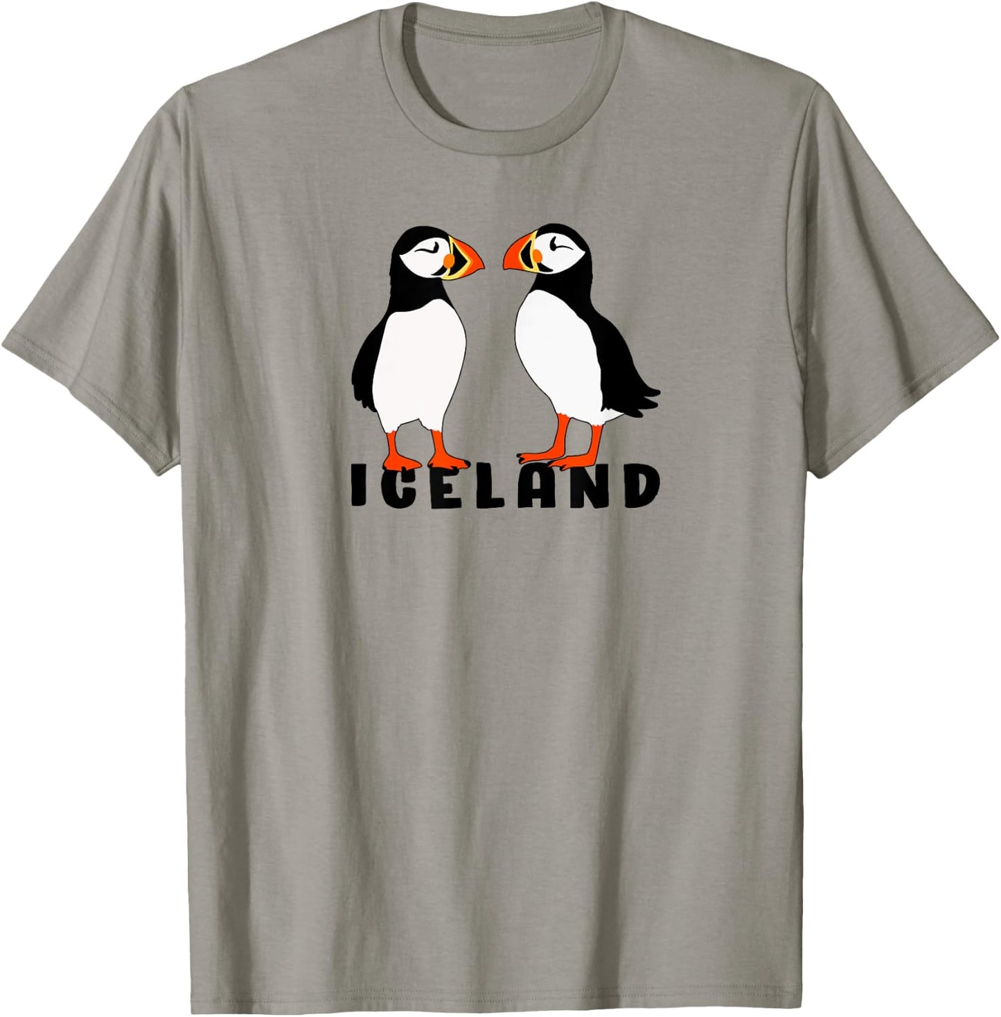 Two Cute puffins from Iceland T-Shirt - T-Shirt | Sand
