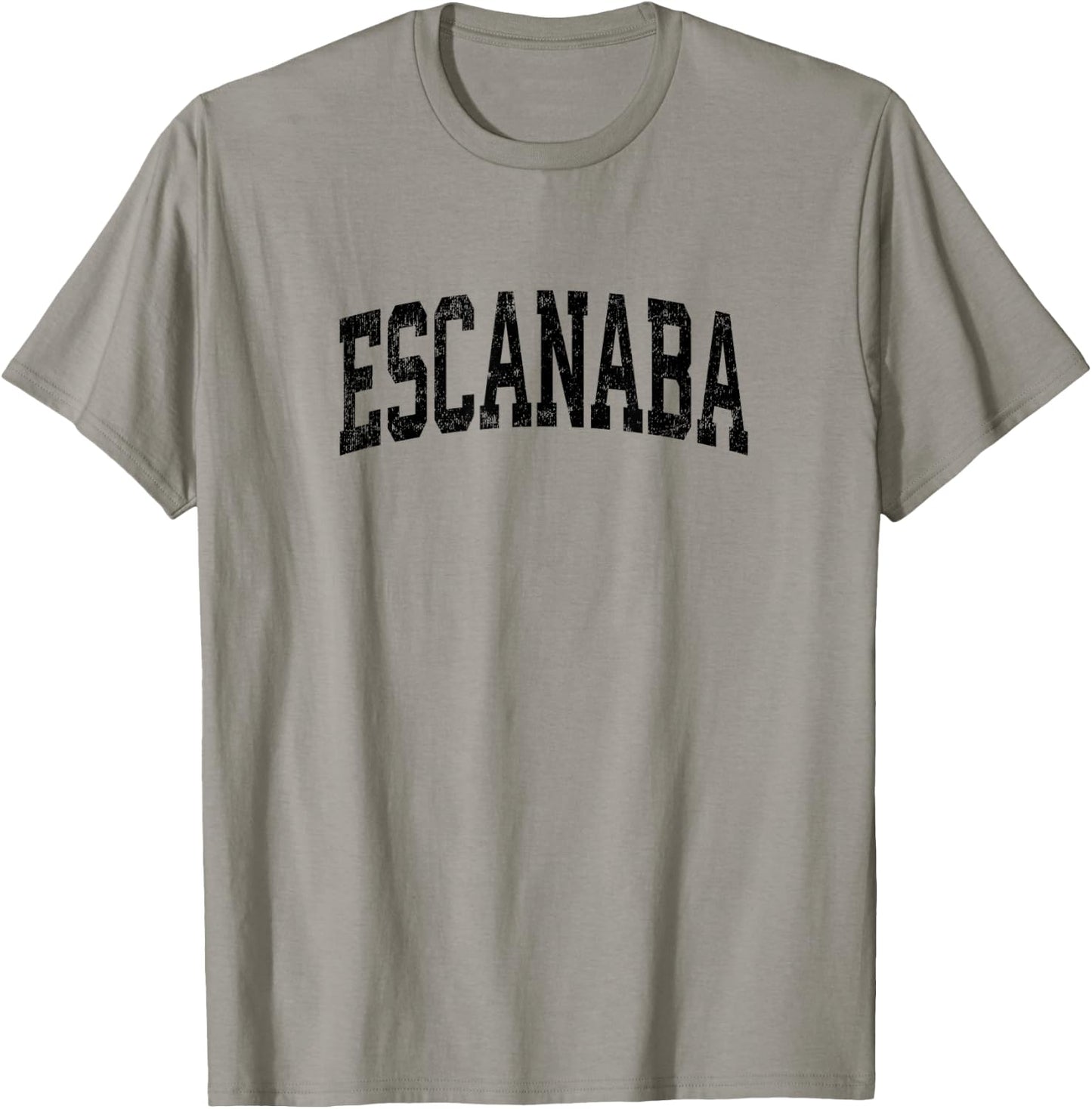 Escanaba Michigan MI Vintage Athletic Sports Black Design T-Shirt - T-Shirt | Sand