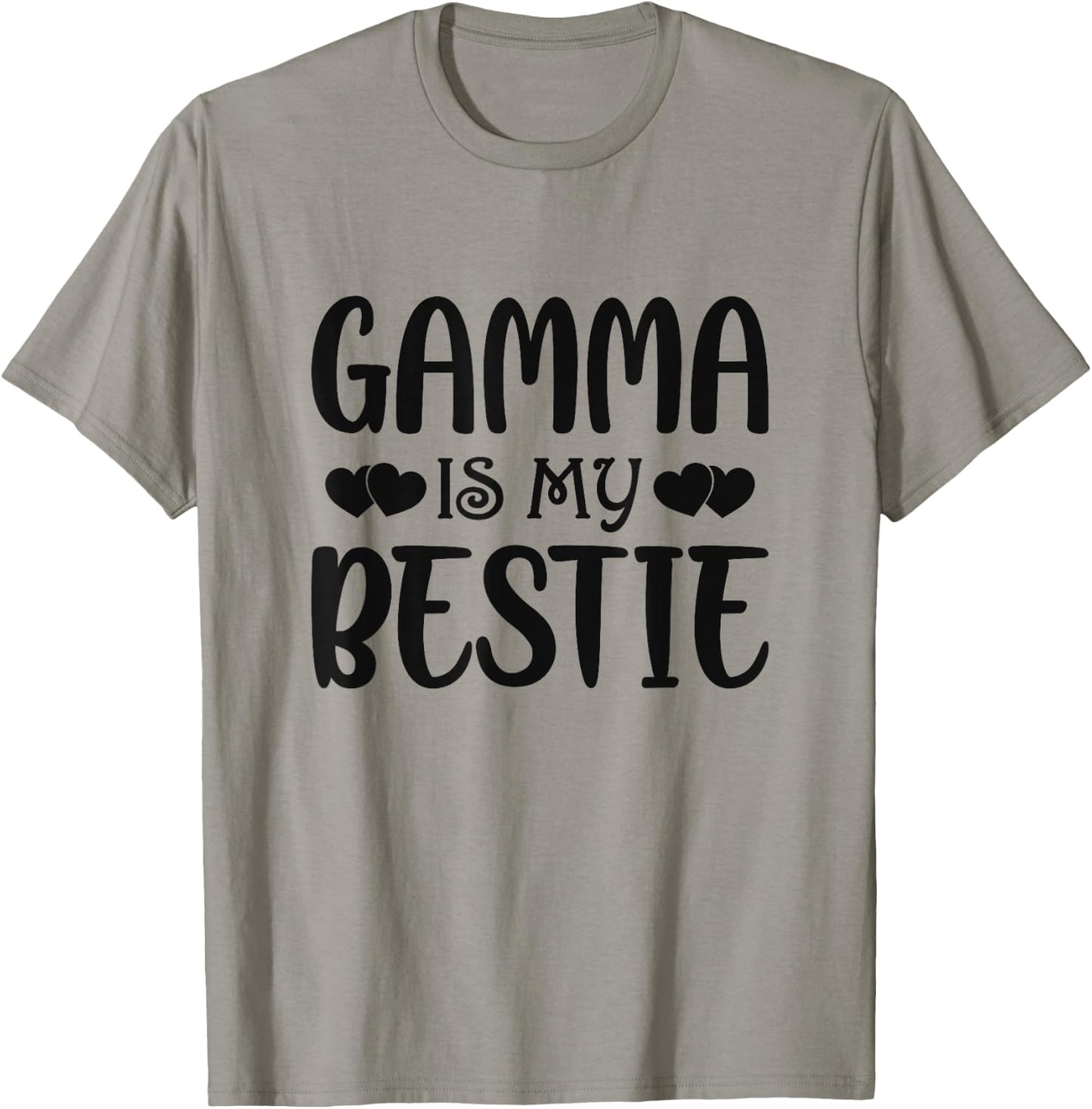 Gamma Is My Bestie Toddler Design from Grandma Grandpa T-Shirt - T-Shirt | Sand