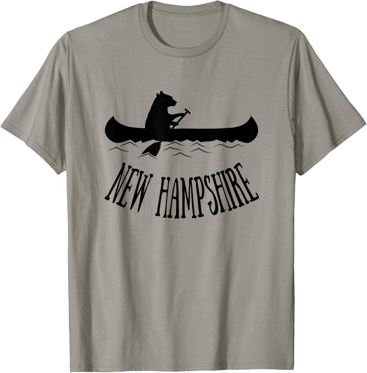 New Hampshire Shirt | NH Bear Canoe Lake T-Shirt - T-Shirt | Sand