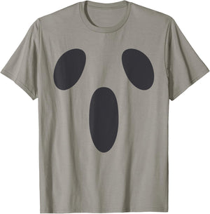 Ghost Silly Face Spooky Halloween Ghoul Face Easy Costume T-Shirt - T-Shirt | Sand