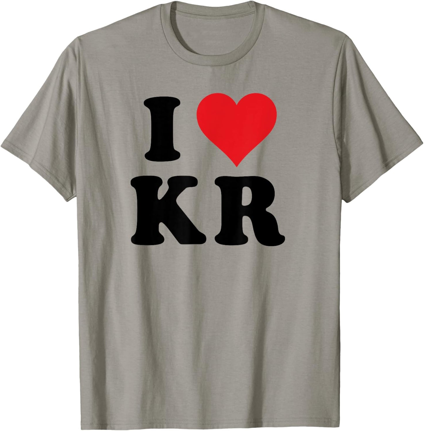 I Heart KR Initials I Love K.R. First And Last Name K R T-Shirt - T-Shirt | Sand
