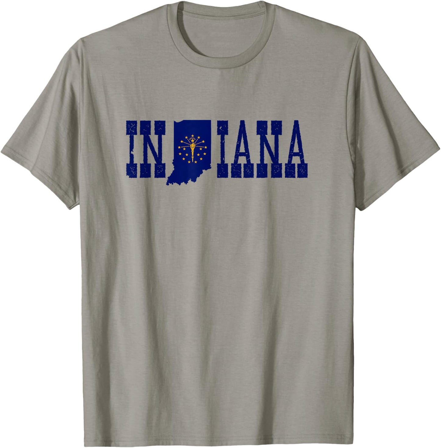 Indiana State and Indiana Flag with Pride for Indiana T-Shirt - T-Shirt | Sand