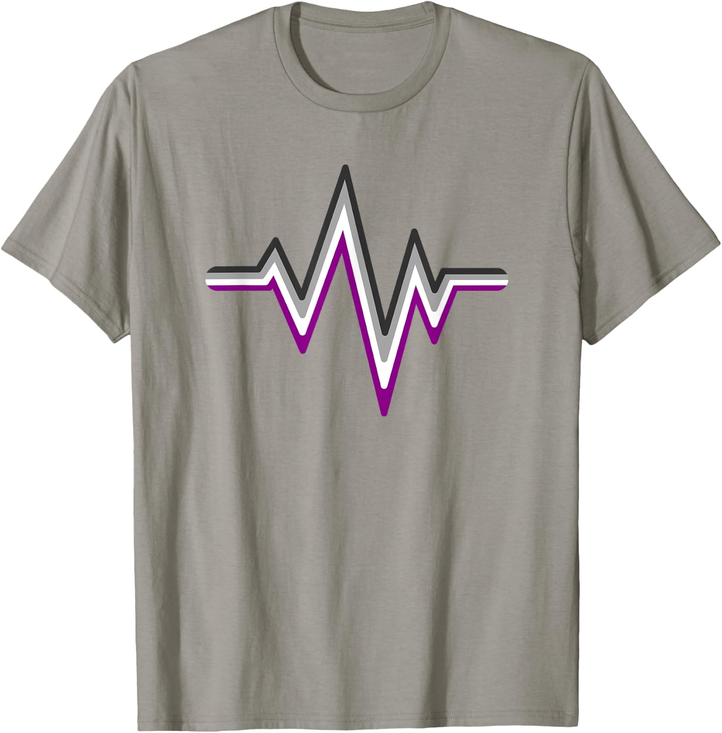 Asexual Heartbeat Ace Flag Colors Asexuality Pride Nurse T-Shirt - T-Shirt | Sand