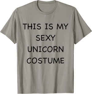 Sexy Unicorn Lazy Halloween Costume Funny Easy Outfit T-Shirt - T-Shirt | Sand